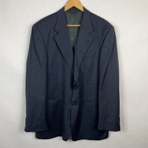 Shipley  Quality Tailored Vintage Label  Blazer Jacket 100% Wool Navy Blue 44R
